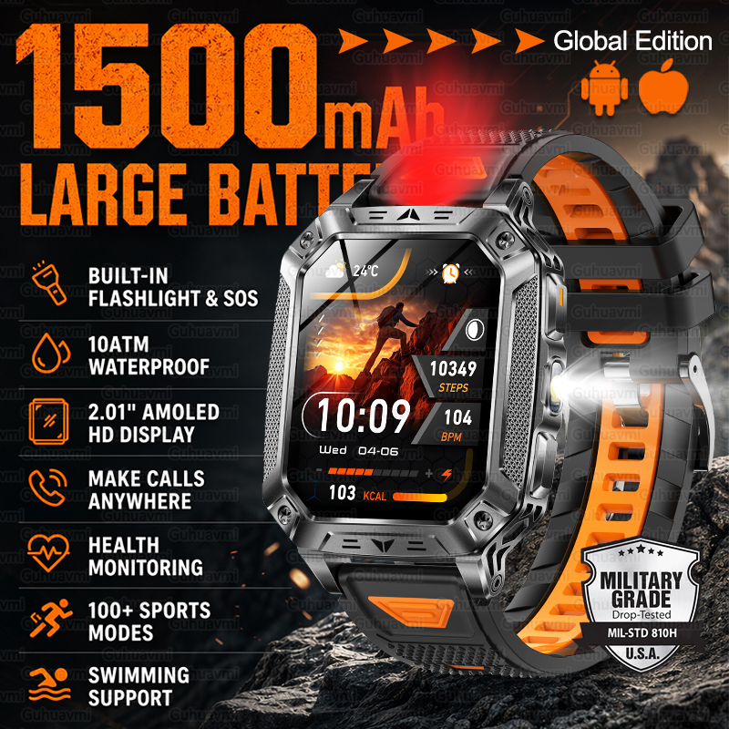 Smartwatch Watches For Men With Gps - Nuevo reloj inteligente militar para exteriores