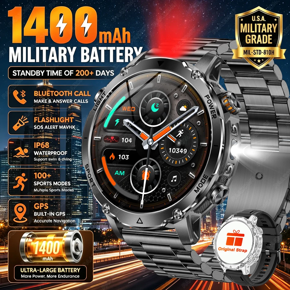 Smartwatch Branded Watches For Men - Reloj inteligente con batería grande de