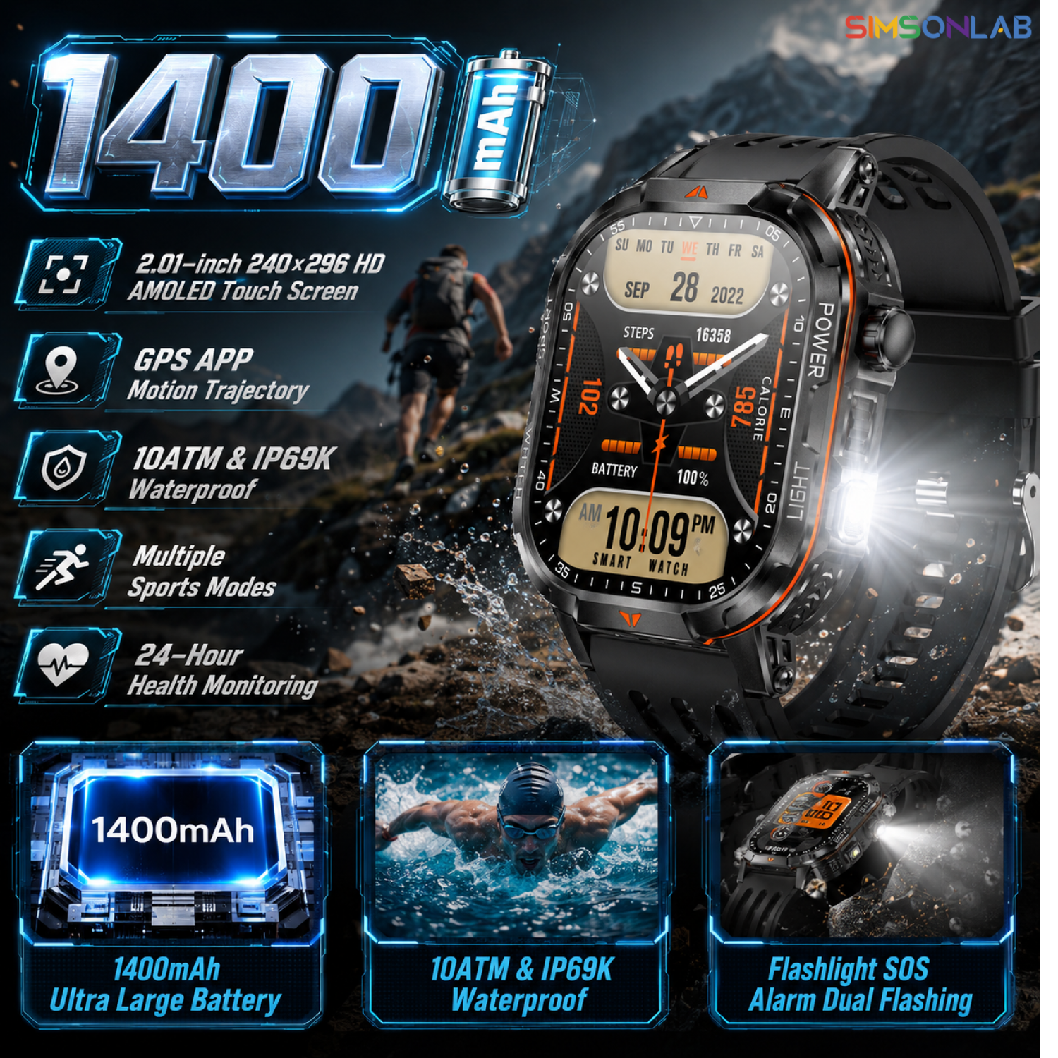 Smartwatch Watches For Men With Gps - Nuevo Reloj Inteligente 2026 con Batería