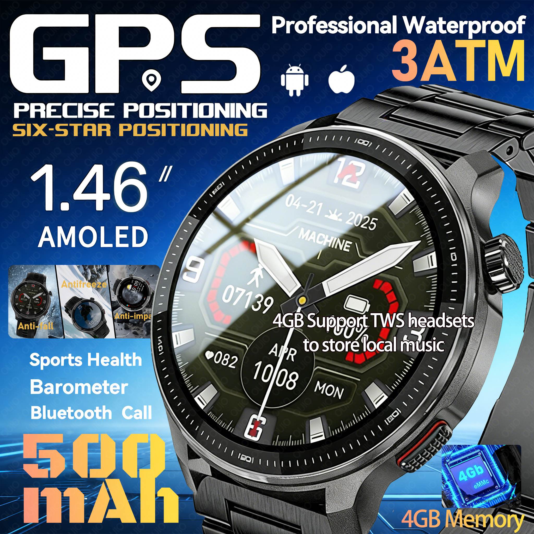 Smartwatch Watches For Men With Gps - Reloj Inteligente GPS 2026 con Super
