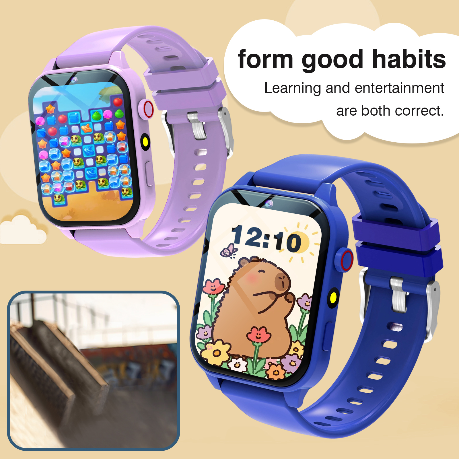 Smartwatch Watches For Children - Reloj inteligente para niños, 18 juegos,