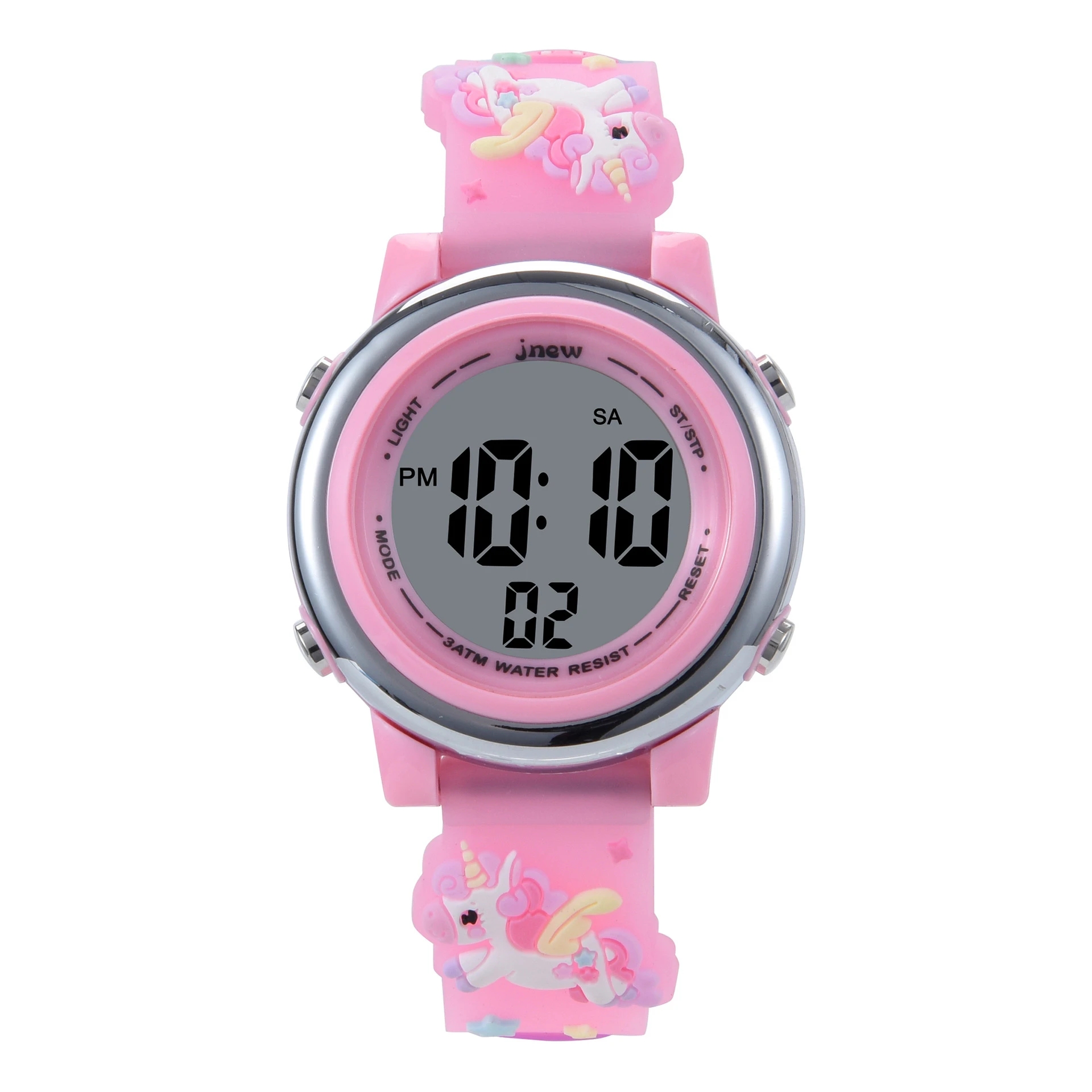 Smartwatch Pink Watches For Girls - Reloj electrónico LED de dibujos animados