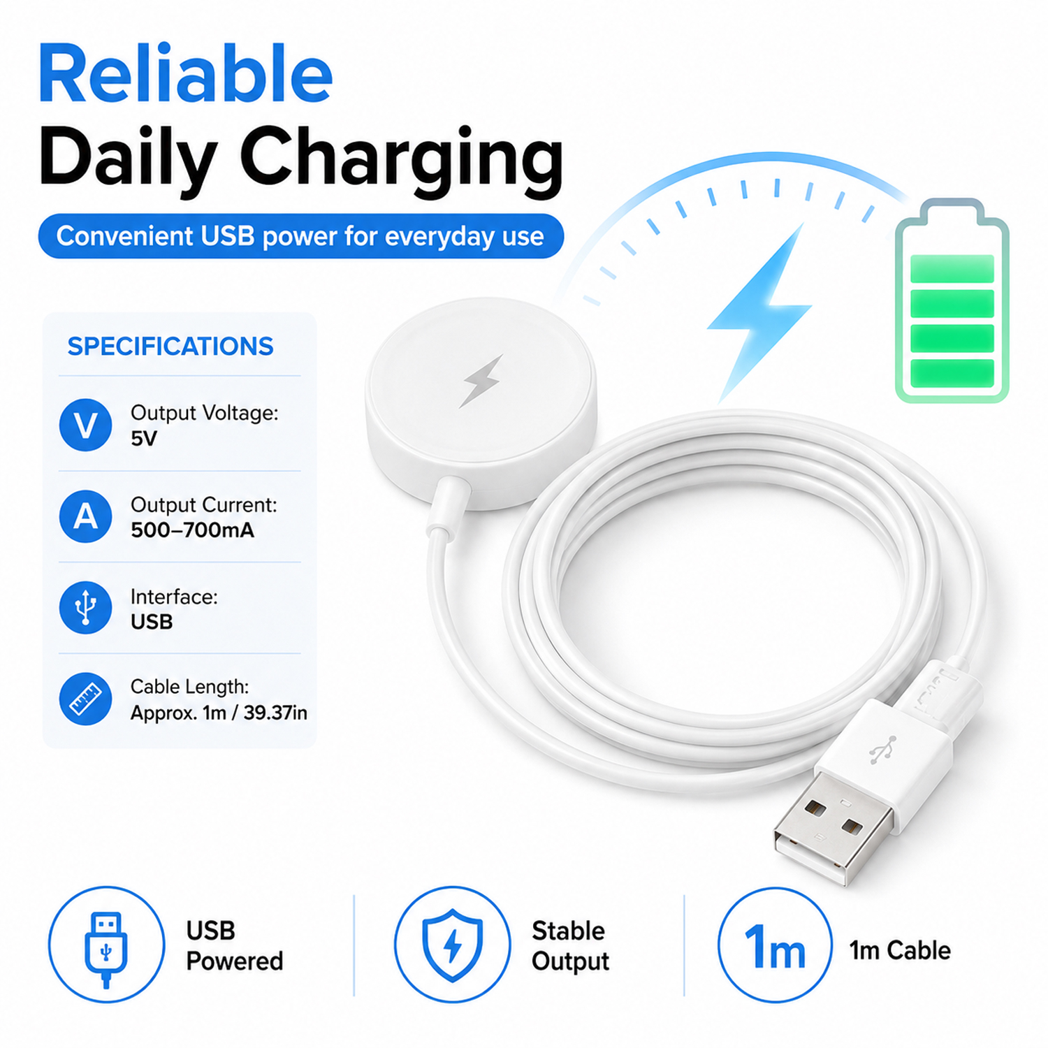 Adaptador de Cargador USB para - Fossil Watches Smartwatch Charger reseña y precio