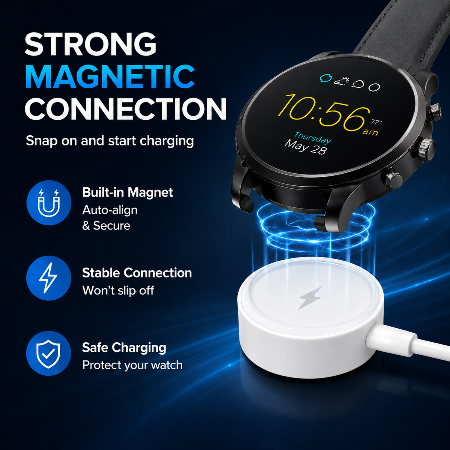 Cable de carga magnético USB p - Fossil Watches Smartwatch Charger reseña y precio