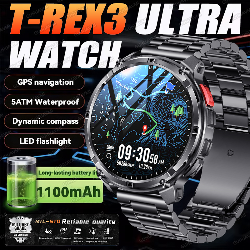 2026 nuevo T-Rex3 Ultra 1100Ma - Smartwatch Watches For Men With Gps reseña y precio