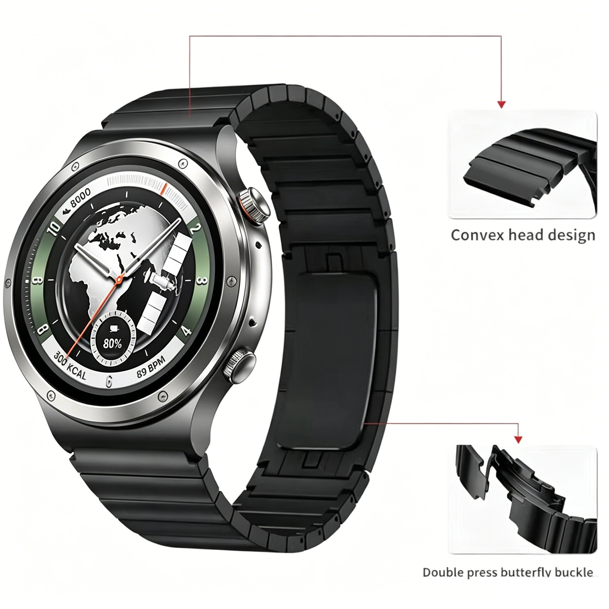 Correa de Metal Original de 22 - Smartwatch Oppo Watch reseña y precio