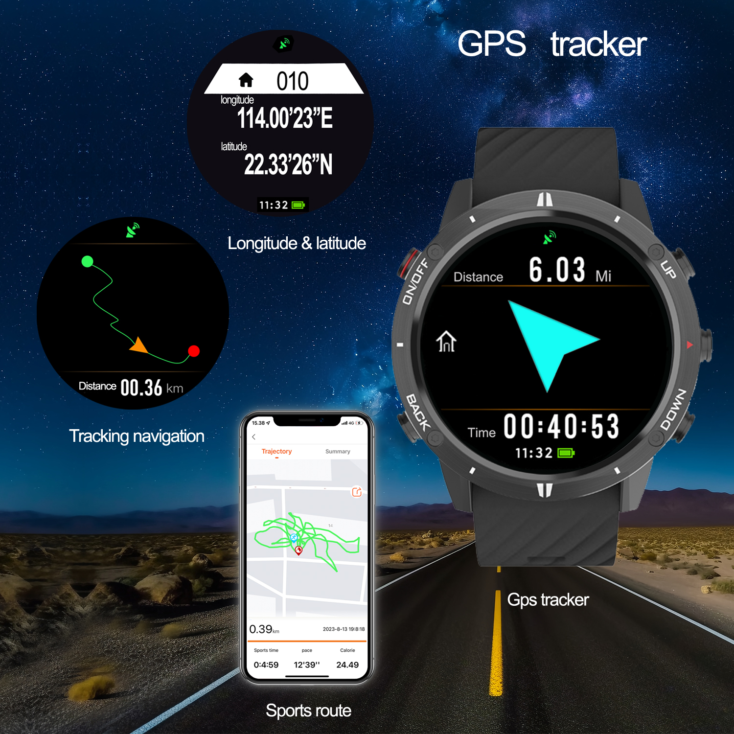 Sunroad-reloj deportivo inteli - Smartwatch Watches For Men With Gps reseña y precio